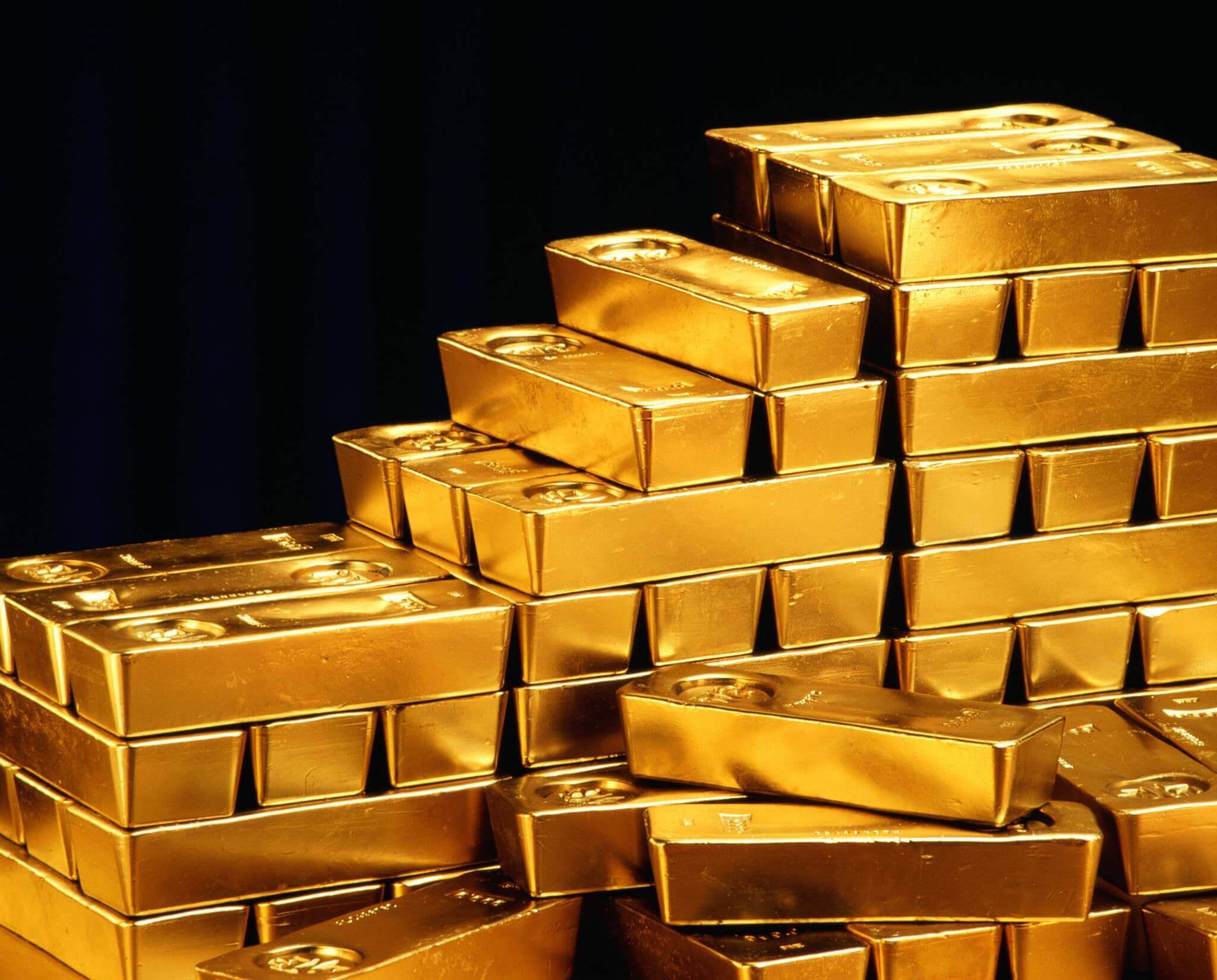 Stacked gold bars